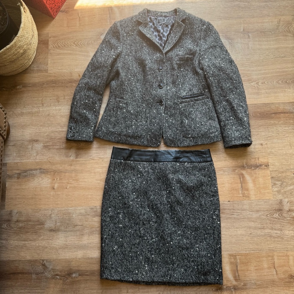 Marc Aurel Tweed Blazer & Skirt Suit – Size 44 | Wool Blend